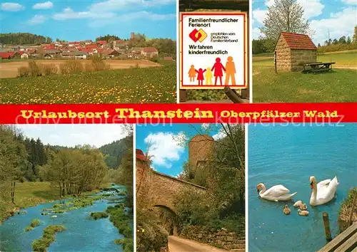 AK / Ansichtskarte Thanstein Urlaubsort Oberpfaelzer Wald Landschaftspanorama Burg Schwaene Thanstein