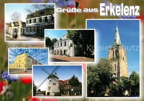 AK / Ansichtskarte Erkelenz Teilansichten Windmuehle Kirche Erkelenz