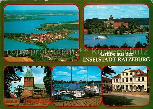 AK / Ansichtskarte Ratzeburg Naturpark Lauenburgische Seen Fliegeraufnahme Kirche Hafen Ratzeburg