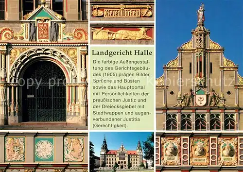 AK / Ansichtskarte Halle_Saale Landgericht Historisches Gebaeude Chronik Halle_Saale