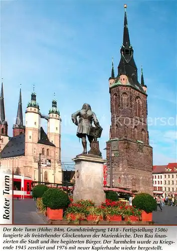 AK / Ansichtskarte Halle_Saale Roter Turm Haendel Denkmal Chronik Halle_Saale