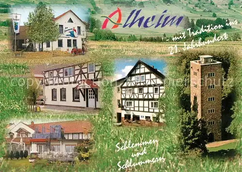 AK / Ansichtskarte Alheim Gasthaus Am Gaensemarkt Landgasthaus Pension Alheimer Turm Alheim