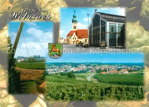 AK / Ansichtskarte Wolnzach Ortsmotiv mit Kirche Landschaftspanorama Wolnzach