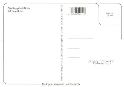 AK / Ansichtskarte Stadtlengsfeld Burgklinik Landschaftspanorama Stadtlengsfeld