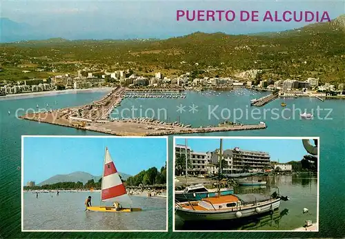 AK / Ansichtskarte Puerto_de_Alcudia Hafen Fliegeraufnahme Segeln Strand Puerto_de_Alcudia