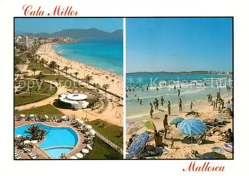 AK / Ansichtskarte Cala_Millor_Mallorca Strand Hotelanlagen Fliegeraufnahme Cala_Millor_Mallorca