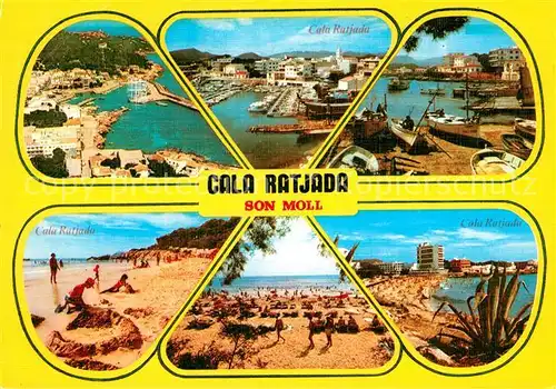 AK / Ansichtskarte Cala_Ratjada_Mallorca Hafen Fliegeraufnahme Strand Fischerboote Cala_Ratjada_Mallorca