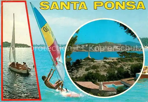 AK / Ansichtskarte Santa_Ponsa_Mallorca_Islas_Baleares Segeln Windsurfen Hotelanlage Meerblick Santa_Ponsa