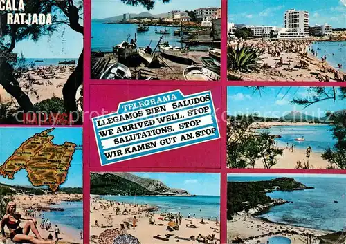 AK / Ansichtskarte Cala_Ratjada_Mallorca Strand Fischerhafen Kuestenpanorama Fliegeraufnahme Cala_Ratjada_Mallorca