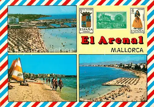 AK / Ansichtskarte El_Arenal_Mallorca Strand Kuestenpanorama Fliegeraufnahme El_Arenal_Mallorca