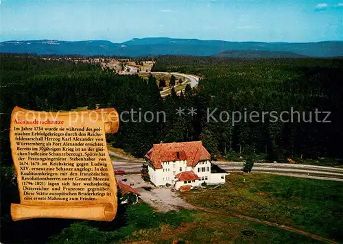 AK / Ansichtskarte Kniebis_Freudenstadt Alexanderschanze Hoehenhotel Wintersportplatz Schwarzwald Fliegeraufnahme Chronik Kniebis_Freudenstadt