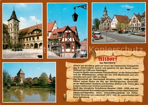 AK / Ansichtskarte Altdorf_Nuernberg Ortsmotive Altstadt Fachwerkhaus Kirche Schloss Chronik Altdorf Nuernberg