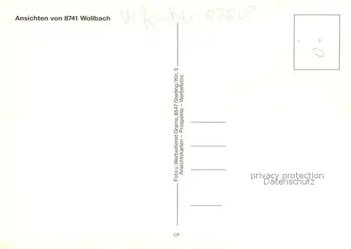 AK / Ansichtskarte Wollbach_Bad_Neustadt Panorama Kirche Heiligenfigur Sportanlagen Wollbach_Bad_Neustadt