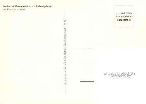 AK / Ansichtskarte Warmensteinach Ansicht mit Panoramahotel Warmensteinach