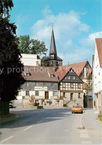 AK / Ansichtskarte Weissenbrunn_Kronach Hauptstrasse Gasthof Kirchturm Weissenbrunn Kronach