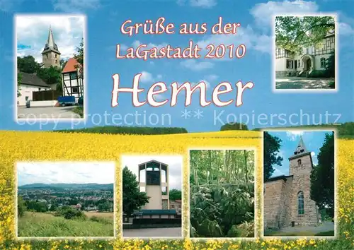 AK / Ansichtskarte Hemer LaGastadt 2010 Landesgartenschau Ortsmotiv mit Kirche Waldpartie Denkmal Landschaftspanorama Hemer
