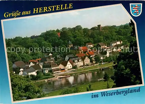 AK / Ansichtskarte Herstelle_Weser Blick ueber die Weser Herstelle_Weser