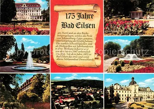AK / Ansichtskarte Bad_Eilsen Kurhotel Kurpark Wasserspiele Schloss Bueckeburg Fliegeraufnahme Bad_Eilsen