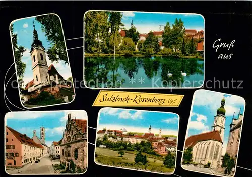 AK / Ansichtskarte Sulzbach Rosenberg Kirche Teilansichten Schwanenteich Sulzbach Rosenberg
