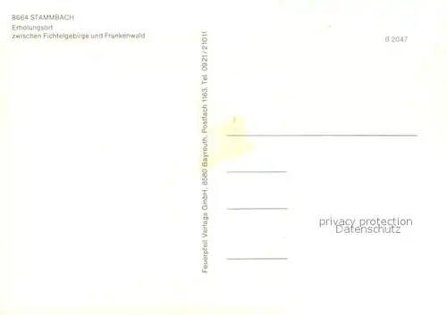 AK / Ansichtskarte Stammbach Aussichtsturm Weissenstein Brunnen Teilansicht Erholungsort Stammbach