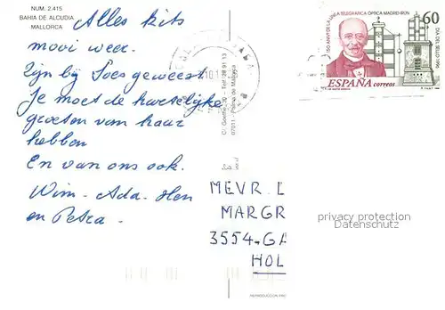 AK / Ansichtskarte Bahia_de_Alcudia Strand Promenade Palmen Bahia_de_Alcudia