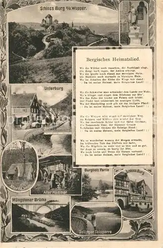 AK / Ansichtskarte Burg_Wupper Schloss Unterburg Alter Hammer Muengstener Bruecke Solinger Talsperre Burg Wupper