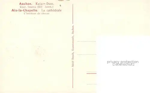AK / Ansichtskarte Aachen Kaiser Dom Inneres mit Chor Aachen