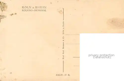 AK / Ansichtskarte Koeln_Rhein Kolping Denkmal Koeln_Rhein