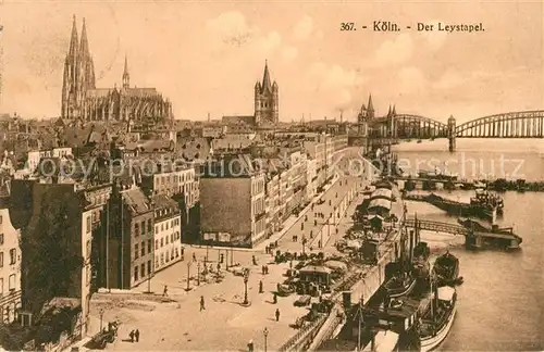 AK / Ansichtskarte Koeln_Rhein Der Leystapel Koeln_Rhein