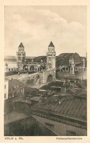 AK / Ansichtskarte Koeln_Rhein Hohenzollernbruecke Koeln_Rhein