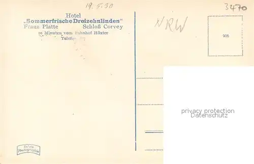 AK / Ansichtskarte Corvey Schloss Corvey an der Weser Kirche Corvey