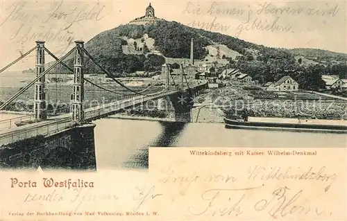 AK / Ansichtskarte Porta_Westfalica Wittekindsberg mit Kaiser Wilhelm Denkmal Porta_Westfalica