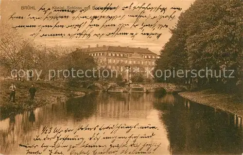 AK / Ansichtskarte Bruehl_Baden Koenigl Schloss mit Parkanlagen Bruehl_Baden