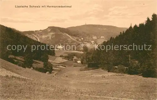AK / Ansichtskarte Detmold Lippische Schweiz mit Hermannsdenkmal Detmold