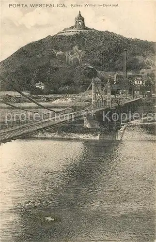 AK / Ansichtskarte Porta_Westfalica Kaiser Wilhelm Denkmal Bruecke Porta_Westfalica