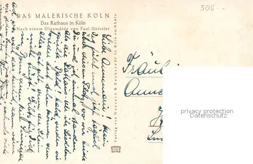 AK / Ansichtskarte Koeln_Rhein Rathaus Gemaelde Koeln_Rhein