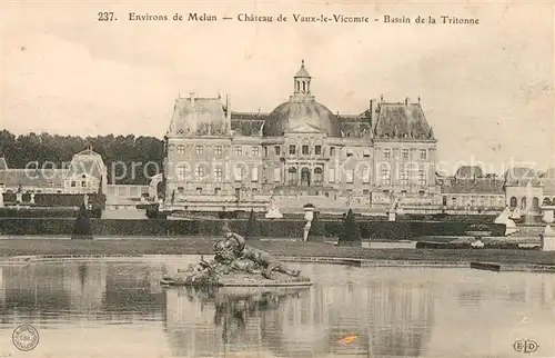 AK / Ansichtskarte Melun_Seine_et_Marne Chateau de Vaux le Vicomte Bassin de la Tritonne Melun_Seine_et_Marne