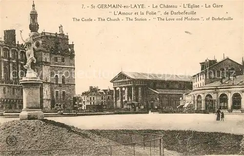 AK / Ansichtskarte Saint Germain en Laye Le Chateau lEglise La Gare Saint Germain en Laye