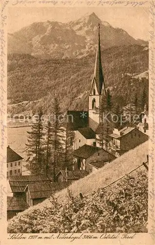 AK / Ansichtskarte Soelden_oetztal Kirche mit Nederkogel  Soelden oetztal