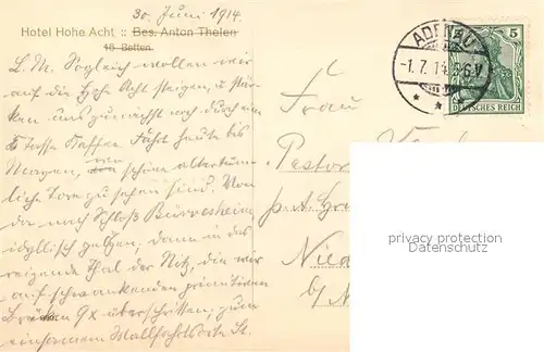 AK / Ansichtskarte Adenau Berghotel Hohe Acht Kaiser Wilhelm.Turm Erfrischungsstation Adenau