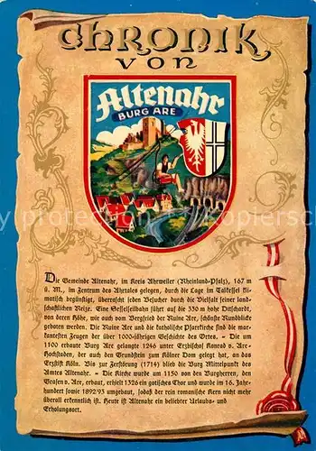 AK / Ansichtskarte Altenahr Burg Are Chronik  Altenahr