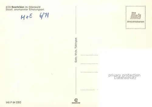 AK / Ansichtskarte Beerfelden_Odenwald  Beerfelden Odenwald