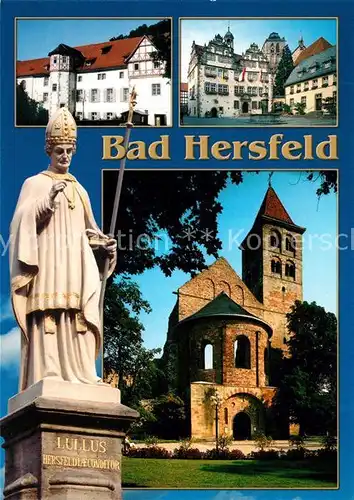 AK / Ansichtskarte Bad_Hersfeld Stiftsruine Museum Rathaus Lullusbrunnen  Bad_Hersfeld