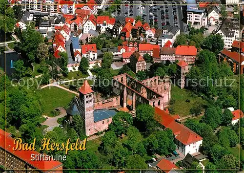 AK / Ansichtskarte Bad_Hersfeld Stiftsruine Fliegeraufnahme Bad_Hersfeld