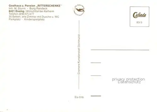 AK / Ansichtskarte Essing Burg Randeck  Essing