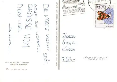 AK / Ansichtskarte Eichstaett_Oberbayern Dom  Eichstaett_Oberbayern