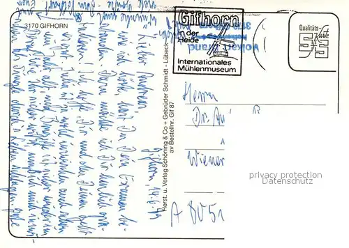 AK / Ansichtskarte Gifhorn Heidesee Schloss Marktplatz Brunnen Holzbruecke Windmuehle Wappen Gifhorn