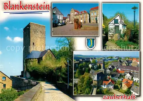 AK / Ansichtskarte Blankenstein_Ruhr Burg Marktplatz Ortsansicht mit Kirche Blankenstein_Ruhr