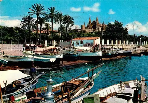AK / Ansichtskarte Palma_de_Mallorca Muelle de pescadores y catedral Fischerhafen Kathedrale Palma_de_Mallorca