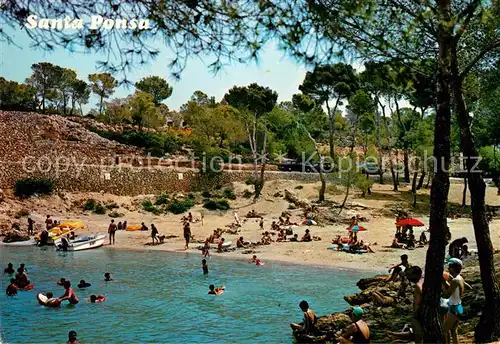 AK / Ansichtskarte Santa_Ponsa_Mallorca_Islas_Baleares Una de sus caletas Strand Bucht Pinienwald Santa_Ponsa